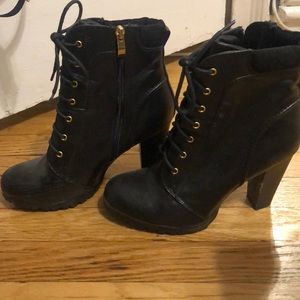 Heeled combat boots